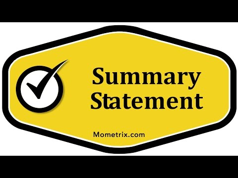 Summary Statement