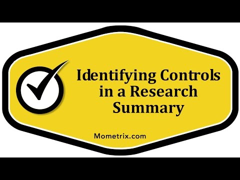 Identifying Controls in a Research Summary