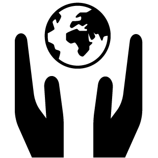 Illustration of hands holding the world