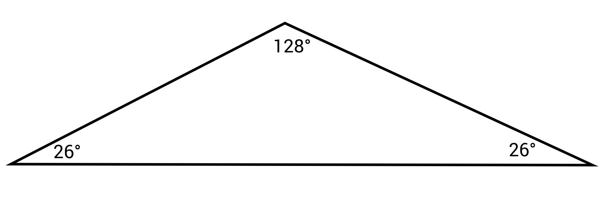 Triangle with angles 26, 128, and 26 degrees