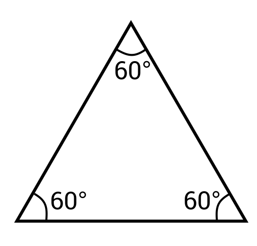 acute triangle with each angle of 60 degrees
