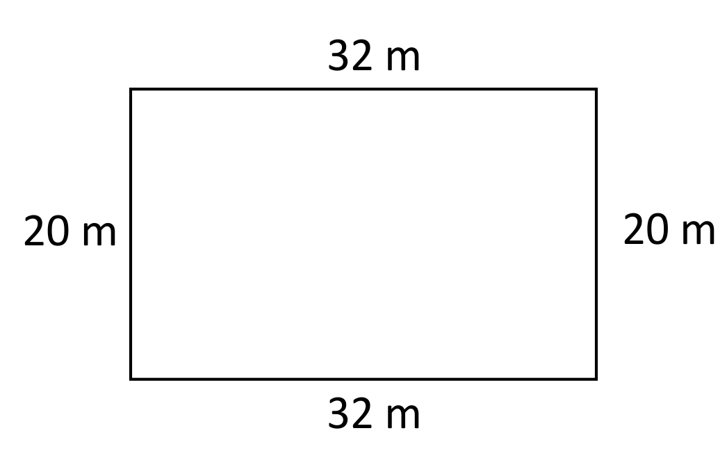 A 32m by 20 m rectangle