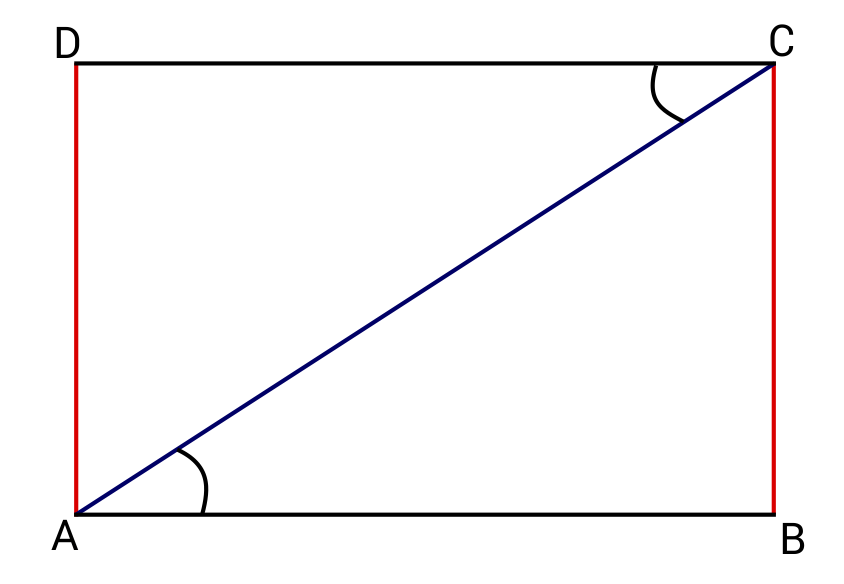 Image of a rectangle with a diagonal creating 2 triangles