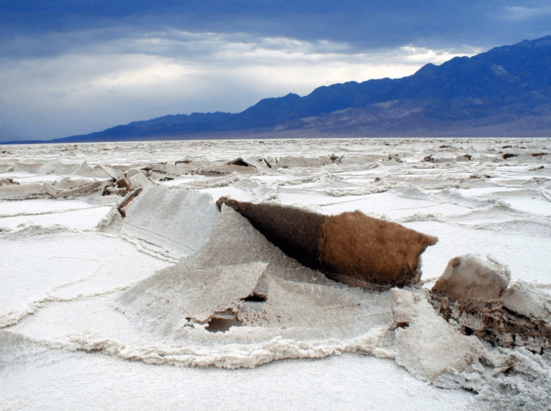 A large, open field of salt