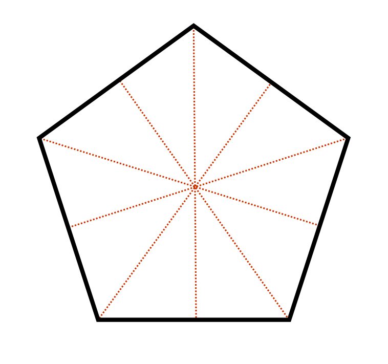 pentagon with 5 lines of symmetry