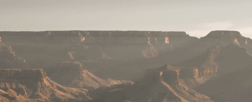 A brown plateau of rock