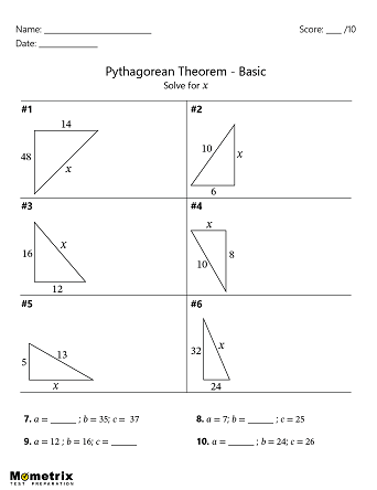 Pythagorean Theorem Worksheet Worksheet Preview
