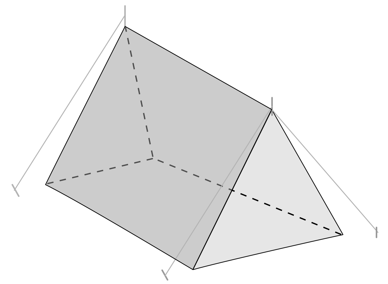 canvas tent resembling triangular prism