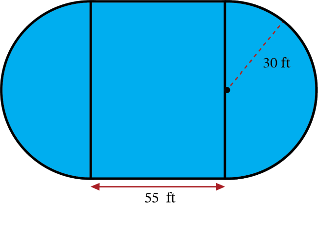 rectangle with semicircles on either end