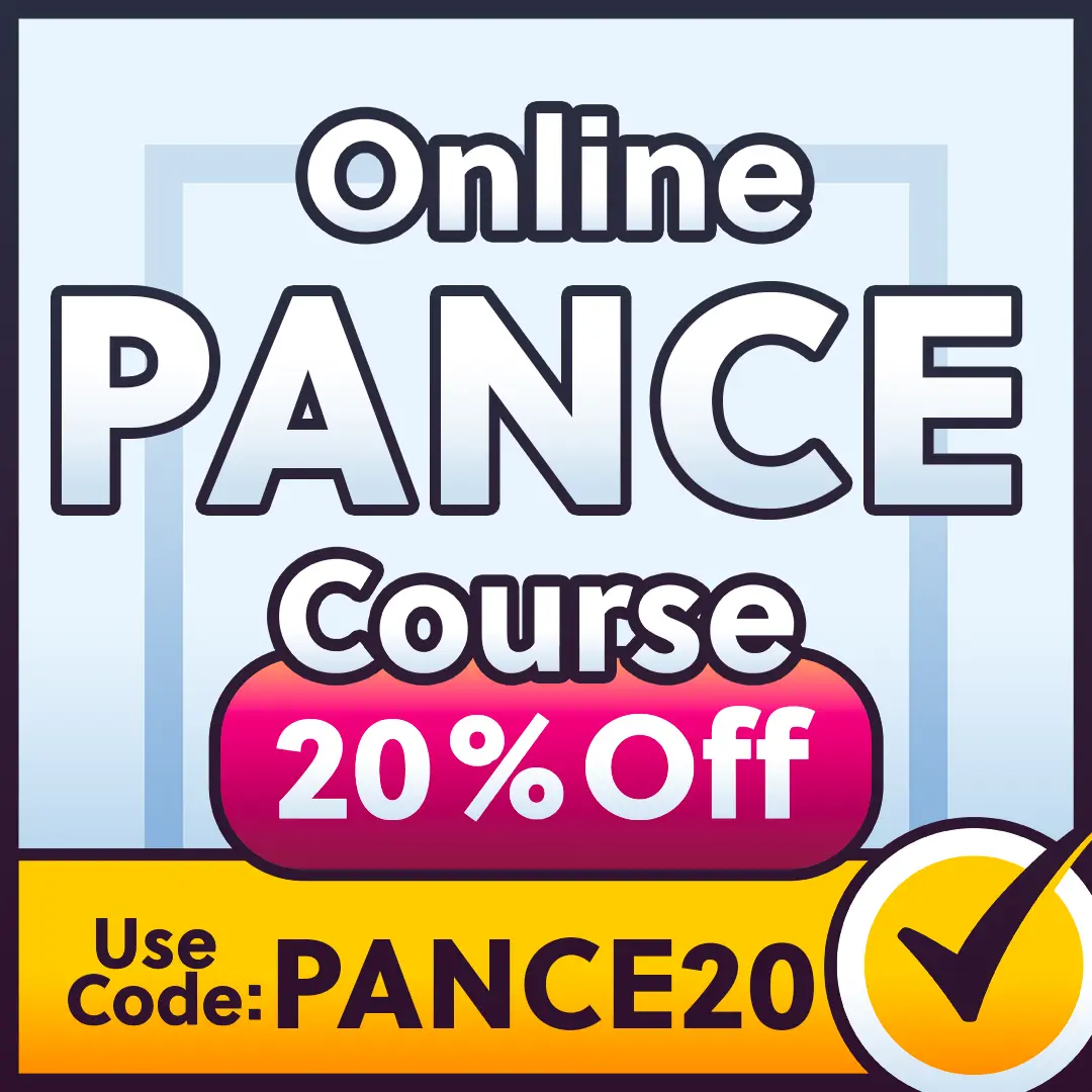 20% off coupon for the PANCE online course.