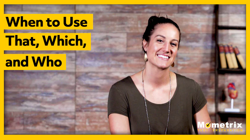 Thumbnail for the "When to Use That, Which, and Who" video.