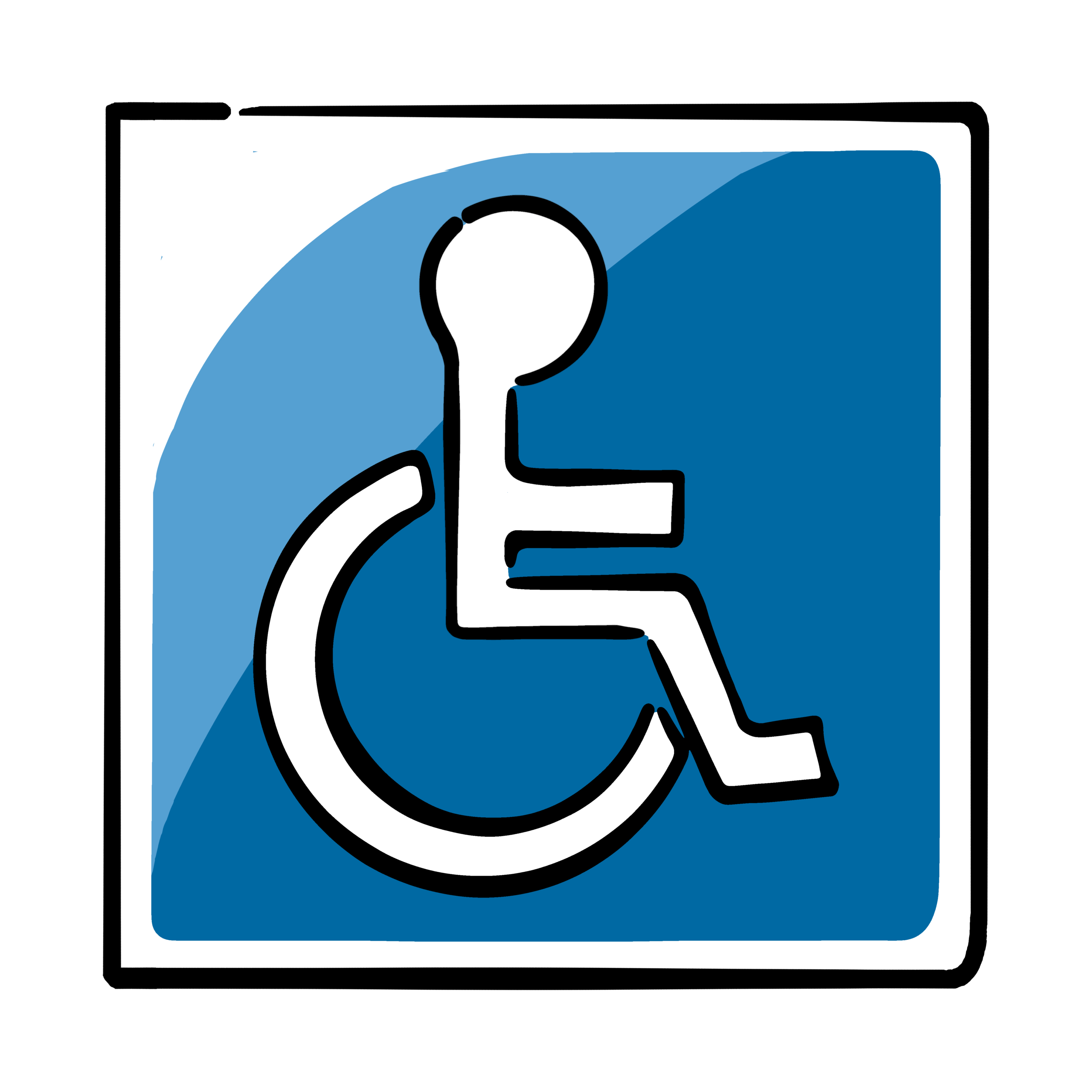 Wheelchair accessible sign.
