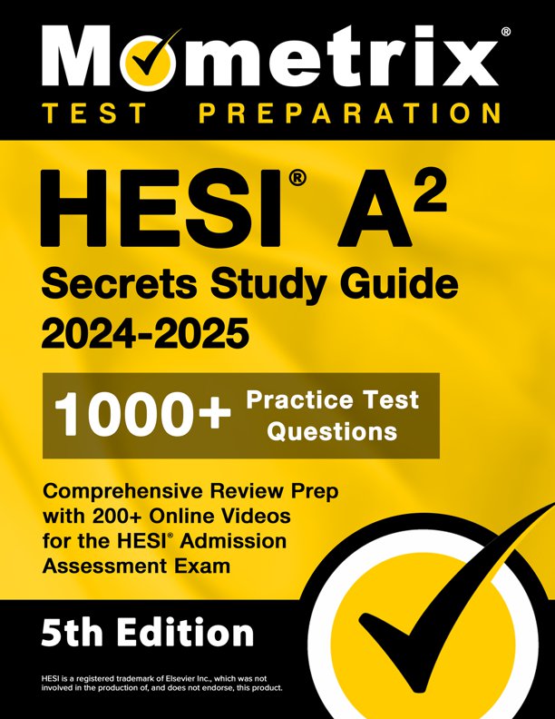Study guide cover for the HESI A2 2024-2025 exam.