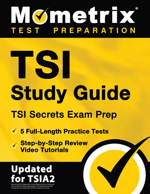 Advertisement from Mometrix for the TSI study guide.