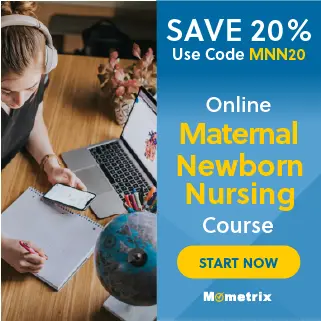 20% off coupon for the Maternal Newborn Nursing online course.