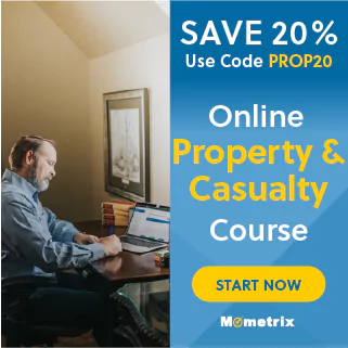 20% off coupon for the Property & Casualty online course.