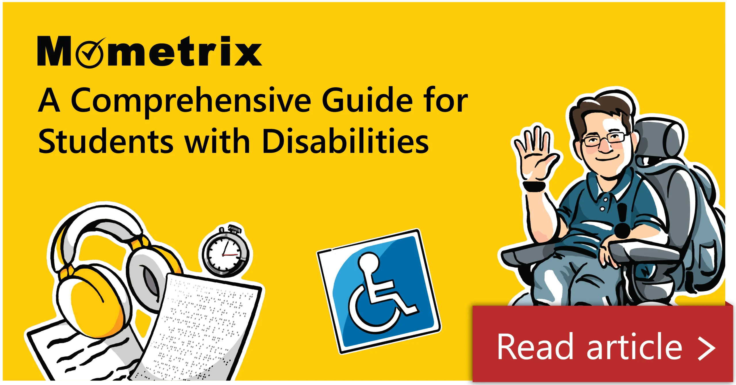 Illustrated cover of a guide for students with disabilities