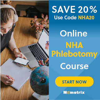 20% off coupon for the NHA Phlebotomy online course.