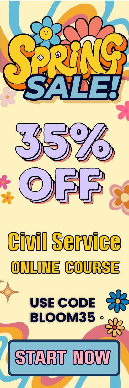 Click here for 35% off of Mometrix Civil Service online course. Use code: BLOOM35
