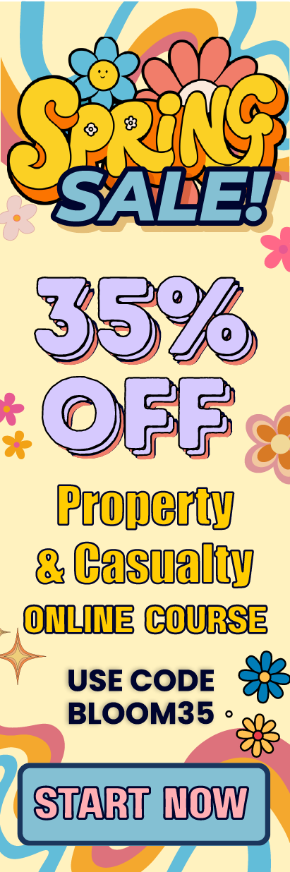 Click here for 35% off of Mometrix Property and Casualty online course. Use code: BLOOM35
