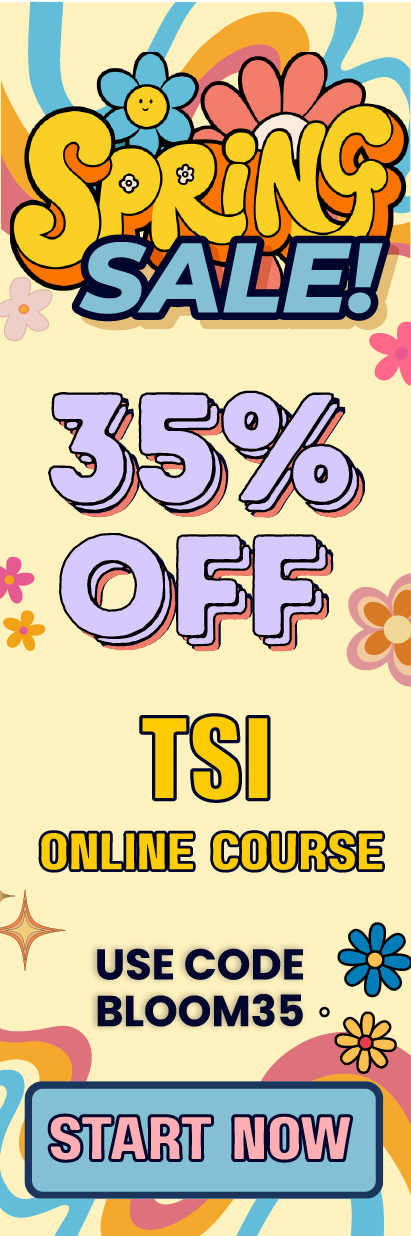 Click here for 35% off of Mometrix TSI online course. Use code: BLOOM35