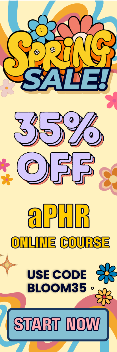 Click here for 35% off of Mometrix aPHR online course. Use code: BLOOM35