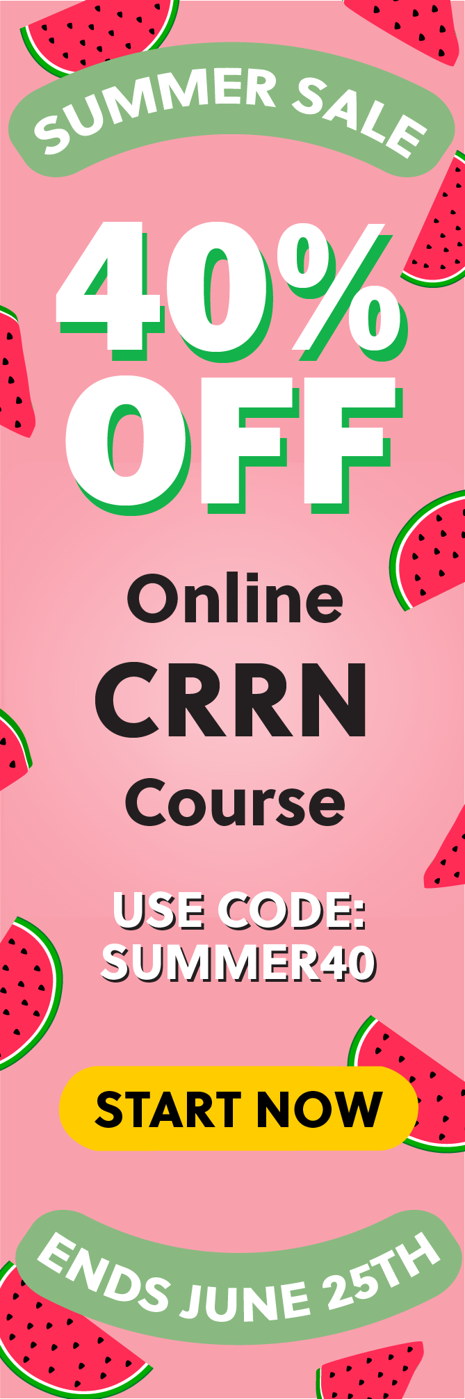 Click here for 40% off of Mometrix CRRN online course. Use code: SUMMER40