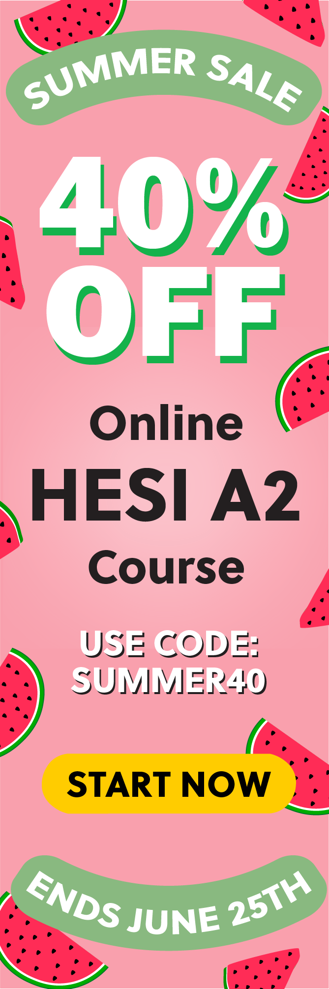 Click here for 40% off of Mometrix HESI A2 online course. Use code: SUMMER40