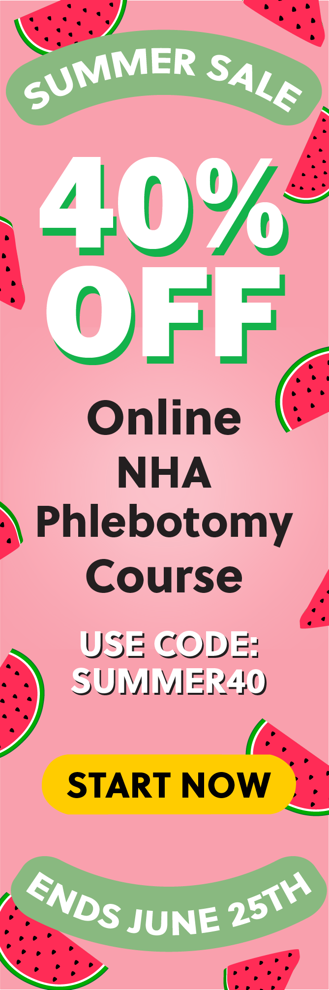Click here for 40% off of Mometrix NHA Phlebotomy online course. Use code: SUMMER40