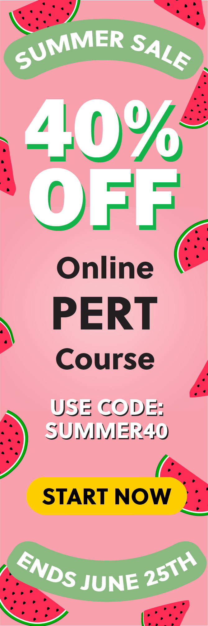 Click here for 40% off of Mometrix PERT online course. Use code: SUMMER40
