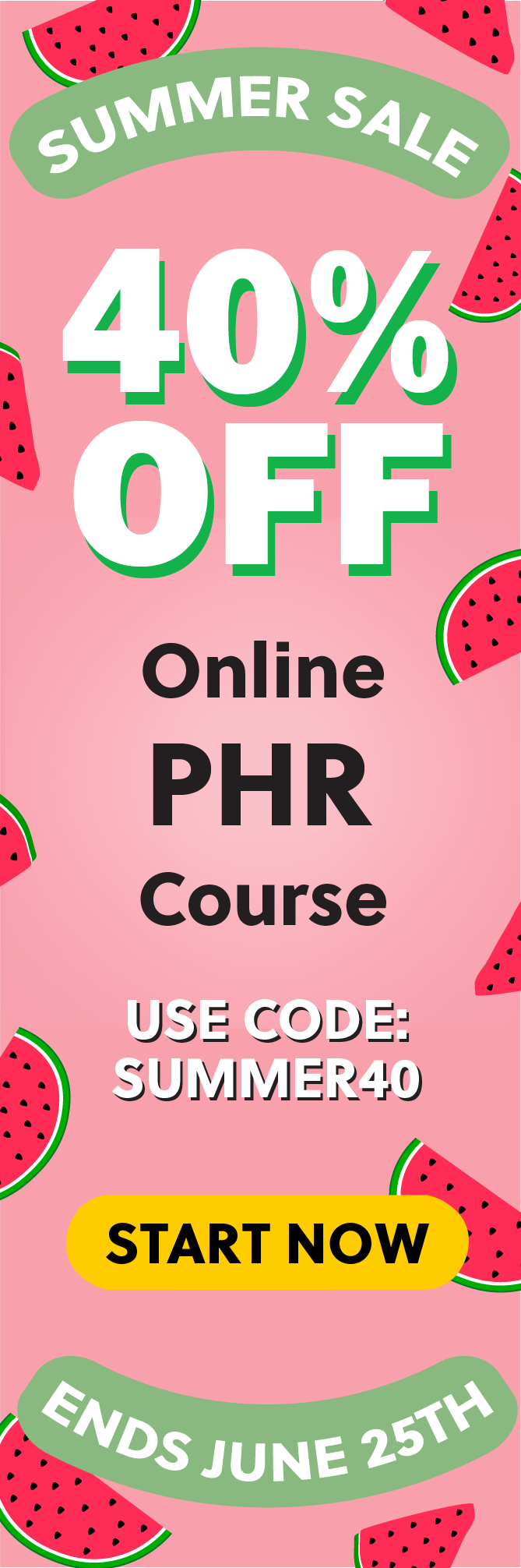 Click here for 40% off of Mometrix PHR online course. Use code: SUMMER40