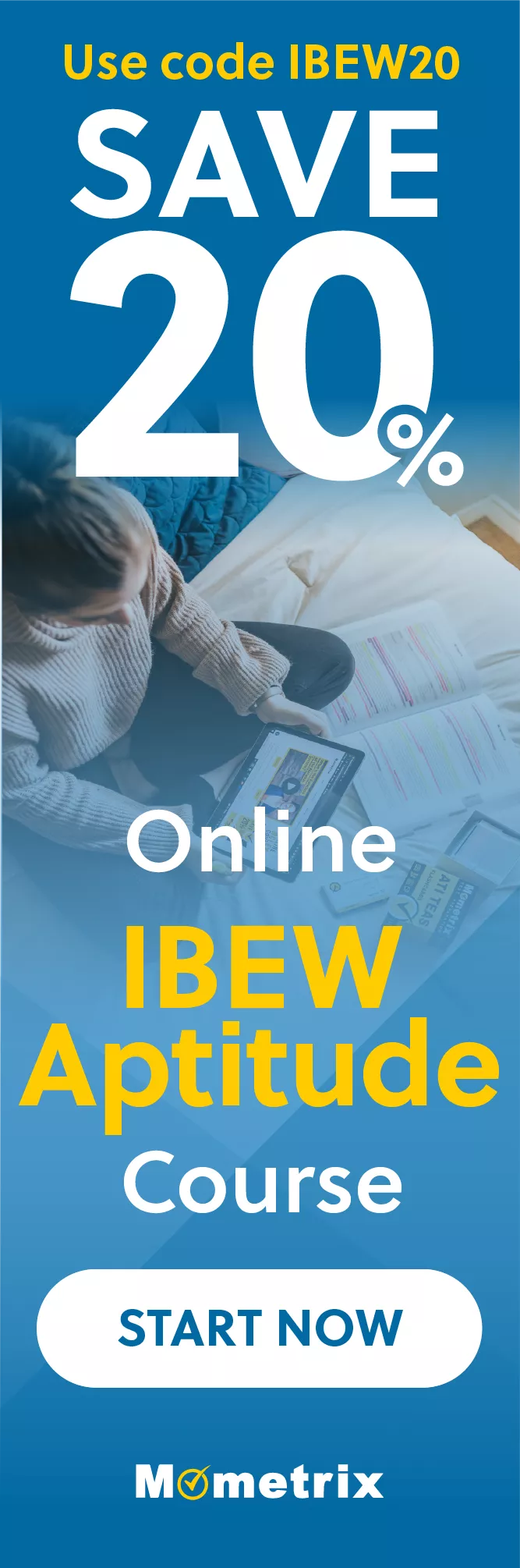 Click here for 20% off of Mometrix IBEW Aptitude online course. Use code: IBEW20.